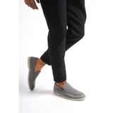 Mubiano Hakiki Deri -MBKRY22103GR Gri Nubuk Erkek Loafer, 41
