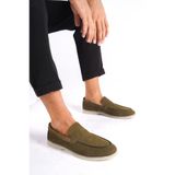 Mubiano Hakiki Deri - MBKRY22103Y Yeşil Nubuk Erkek Loafer, 42