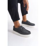 Mubiano Hakiki Deri MBSR3535-GR Erkek Bağcık Detay Süet Günlük Gri Ayakkabı & Loafer, 44