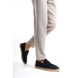 Mubiano Hakiki Deri Summer Erkek Jüt Taban Lacivert Süet Espadril & Loafer -MSSR1274-LCV, 41