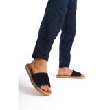 Mubiano Hakiki Deri Summer Erkek Süet Jüt Taban Lacivet Espadril Terlik -MSSR122-LCV, 40