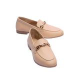 Mubiano Kadın Hakiki Deri Babet Metal Aksesuar Detaylı Loafer Felina Nude, 39