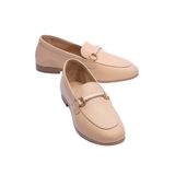 Mubiano Kadın Hakiki Deri Babet Metal Aksesuar Detaylı Loafer Nalora Nude, 37