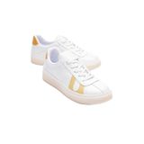mubiano Kadın Hakiki Deri Beyaz Limon Portakal Spor Ayakkabı Sneakers Casper, 36
