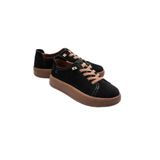 Mubiano Kadın Hakiki Süet Sneaker Comfort Tabanlı Lastik Bağcıklı Günlük Ayakkabı Siyah Navel - 36