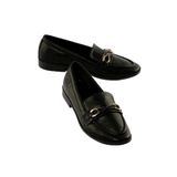 Mubiano Kadın Loafer Gold Tokalı Günlük Ayakkabı Elio Siyah, 36