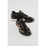 Mubiano Kadın Sneaker Fileli Rugan Detaylı Leopar Yıldızlı Spor Ayakkabı Ilya Siyah