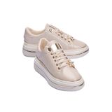 Mubiano Kadın Sneaker Gold Yıldız Detaylı Kalın Tabanlı Spor Ayakkabı Veronica Bej - 37