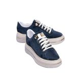 Mubiano Kadın Sneaker Kadife Desenli Gold Detaylı Kalın Tabanlı Spor Ayakkabı Lilium Lacivert, 38