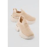 Mubiano Kadın Sneaker Kalın Taban Slip On Spor Ayakkabı Aurex Bej - 39