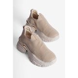 Mubiano Kadın Sneaker Kalın Taban Slip On Spor Ayakkabı Aurex Bej - 40