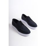Mubiano -LCV Lacivert Nubuk Erkek Bağcıklı Loafer MBRGN104