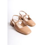 Mubiano Mbbtr402-n Kadın Arkası Açık Küt Burun Nude Sandalet & Babet, 40