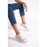 Mubiano Mbcvs100bj Düz Taban Bağcıklı Kadın Bej Bez Spor Ayakkabı & Sneaker