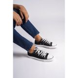 Mubiano Mbcvs200s Düz Taban Bağcıklı Erkek Siyah Bez Spor Ayakkabı & Sneaker
