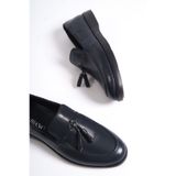 Mubiano MBD100-LCV Lacivert Hakiki Deri Püsküllü Erkek Loafer & Günlük Ayakkabı - 44