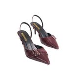 Mubiano Mbhrn720-brd Kadın Arkası Açık Sivri Burun Rugan Bordo Stiletto & Topuklu Ayakkabı, Bordo, 36