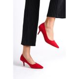 Mubiano Mbhrns977-kr Kadın Süet Ince 6 Cm Topuklu Kırmızı Stiletto & Topuklu Ayakkabı, Kırmızı, 36