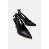 Mubiano MBHSN8082-S Kadın Arkası Lastikli Fiyonk Detay Siyah Stiletto & Topuklu Ayakkabı - 39