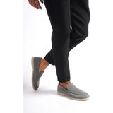 Mubiano -mbkry22103gr Gri Hakiki Nubuk Deri Erkek Loafer