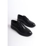 Mubiano MBRGN86-S Siyah Erkek Cilt Bağcıklı Loafer, 40