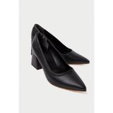 Mubiano MBZFR600-S Kadın Blok Topuklu 6 cm Sivri Burun Siyah Stiletto & Topuklu Ayakkabı - 36