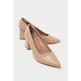 Mubiano -N Kadın Blok Topuklu 6 cm Sivri Burun Nude Stiletto & Topuklu Ayakkabı MBZFR600