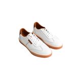 mubiano Navro Erkek Beyaz Hakiki Deri Casual Sneaker Ayakkabı, 42