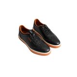mubiano Navro Erkek Siyah Hakiki Deri Casual Sneaker Ayakkabı, 40
