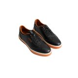 mubiano Navro Erkek Siyah Hakiki Deri Casual Sneaker Ayakkabı, 41