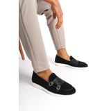 Mubiano -S Erkek Hakiki Deri Toka Detay Siyah Loafer MBKRY105