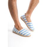 Mubiano Summer Erkek Jüt Taban Keten Mavi/Beyaz Espadril -MSSR3535-MB, 41