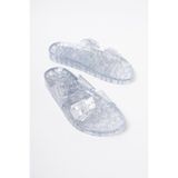 Mubiano Summer Kadın Jelly Şeffaf Gri Sim Düz Terlik-MSTB165-SGS, 40
