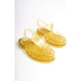 Mubiano Summer Kadın Jelly Toka Detay Şeffaf Altın Sim Düz SANDALET-MSTB844-SAS - Altın Simli
