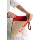 Mubiano Summer Kadın Jüt Hasır Kumaş Çapa Clutch & Portföy Çanta - MSLY0103-BJ - Bej