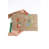 mubiano Summer Kadın Jüt Hasır Kumaş Denizatı Clutch & Portföy Çanta - MSLY0102-BJ, Tek Ebat
