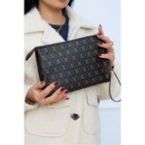 MUBO Kadın Monogram Desenli Portföy El Çantası ve Bileklikli Clutch
