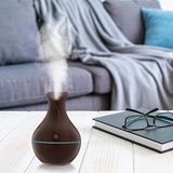 Mubx 200ML Hava Nemlendirici Vazo Modeli LED Işıklı 7 Renkli Oda Hava Nemlendiricisi - Koyu Kahve