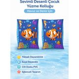 Mubx Çocuk Yüzme Kolluğu 25X15CM Nemo Balık Desenli Şişme Kolluk - Mavi