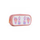 MUCCO 01112 Pembe Renk Ayıcık Desenli PVC Şeffaf Su Geçirmez Tek Bölmeli Kalemlik Kalem Kutusu