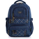Mucco Ççs Lacivert CCS51411 Kanvas Kumaş Unisex Suya Dayanıklı Çok Cepli Sırt Çantası - Standart