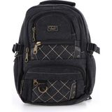 Mucco Ççs Siyah CCS51411 Kanvas Kumaş Unisex Suya Dayanıklı Çok Cepli Sırt Çantası - Standart