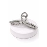 Much and More Gümüş Rengi Çift Tarafı Taşlı Metal Kıskaç Toka (9cm)