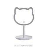 Much and More Kedi Dokunmatik Led Işıklı Masa Üstü Makyaj Aynası Ledli ( Pil Ile Çalışır) 29*15