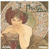 Mucha 2026 - Duvar Takvimi - Broşür Takvimi - 30x30 -30x60 Açık - Sanat Takvimi