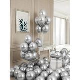 Mucit Home 10 Adet Gümüş Krom Balon Seti – 12 İnç | Parlak Ve Göz Alıcı Parti Balonları