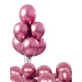 Mucit Home 10 Adet Pembe Krom Balon Seti – 12 İnç | Parlak Ve Göz Alıcı Parti Balonları