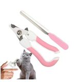 Mucit Home 2 Li Set Kedi Köpek Törpülü Tırnak Makası Seti Törpü ve Tırnak Makası Kedi ve Köpekler Için - Pembe