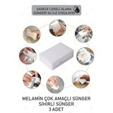 Mucit Home 3 Adet Melamin Sünger, Çizik Giderici Sünger, Duvar Temizleme Süngeri, Silgi Sünger, Sihirli Sünger - 5 cm