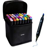 Mucit Home 36 Adet Çift Uçlu Touch Marker Art Tasarım Kalem Seti Çanta Taşınabilir - Ana Renkler - yok